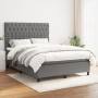 Cama box spring con colchón tela gris oscuro 140x200 cm de vidaXL, Camas y somieres - Ref: Foro24-3142018, Precio: 536,90 €, ...