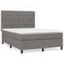 Cama box spring con colchón tela gris oscuro 140x200 cm de vidaXL, Camas y somieres - Ref: Foro24-3142018, Precio: 536,90 €, ...