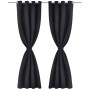 2 dark black curtains with metal rings, blackout, 135 x 245 cm by vidaXL, Curtains and curtains - Ref: Foro24-130369, Price: ...