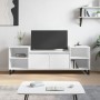 TV stand made of white plywood 160x35x55 cm by vidaXL, TV Furniture - Ref: Foro24-831348, Price: 70,81 €, Discount: %