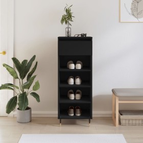 Shoe cabinet made of black plywood wood 40x36x105 cm by vidaXL, Shoe racks and shoe organizers - Ref: Foro24-831453, Price: 4...