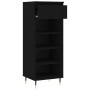 Shoe cabinet made of black plywood wood 40x36x105 cm by vidaXL, Shoe racks and shoe organizers - Ref: Foro24-831453, Price: 5...