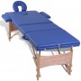 Mesa camilla de masaje de madera plegable de tres cuerpos azules de vidaXL, Mesas de masaje - Ref: Foro24-110079, Precio: 158...