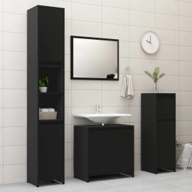 4-piece engineered wood bathroom furniture set in black by vidaXL, Bathroom furniture - Ref: Foro24-3056890, Price: 183,50 €,...