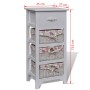 Furniture with 1 drawer and 3 white paulownia wood baskets by vidaXL, Lockers and storage cabinets - Ref: Foro24-241543, Pric...