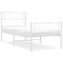 Metal bed frame with headboard and footboard white 100x200 cm by vidaXL, Beds and slatted bases - Ref: Foro24-372339, Price: ...