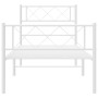 Metal bed frame with headboard and footboard white 100x200 cm by vidaXL, Beds and slatted bases - Ref: Foro24-372339, Price: ...