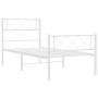 Metal bed frame with headboard and footboard white 100x200 cm by vidaXL, Beds and slatted bases - Ref: Foro24-372339, Price: ...