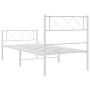 Metal bed frame with headboard and footboard white 100x200 cm by vidaXL, Beds and slatted bases - Ref: Foro24-372339, Price: ...