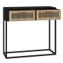 Console table made of black iron and plywood wood, measuring 80x30x75 cm. by vidaXL, Side tables - Ref: Foro24-352104, Price:...