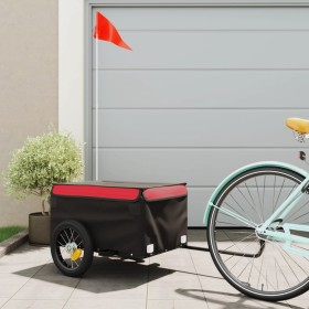 Bicycle trailer, black and red, 30 kg, made of iron. by vidaXL, Bicycle trailers - Ref: Foro24-94076, Price: 73,65 €, Discoun...