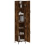 Aparador de madera contrachapada roble ahumado 34,5x34x180 cm de vidaXL, Aparadores - Ref: Foro24-3198790, Precio: 98,80 €, D...