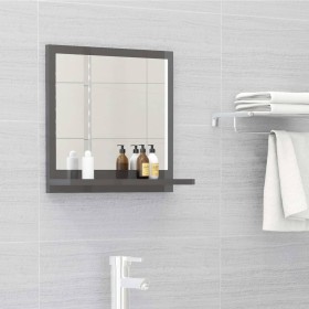 Glossy gray plywood bathroom mirror 40x10.5x37 cm by vidaXL, bathroom vanities - Ref: Foro24-804561, Price: 18,14 €, Discount: %