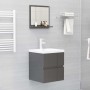 Espejo de baño madera contrachapada gris brillo 40x10,5x37 cm de vidaXL, Tocadores de baño - Ref: Foro24-804561, Precio: 18,1...