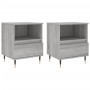 Mesita de noche 2 uds madera ingeniería gris Sonoma 40x35x50 cm de vidaXL, Mesitas de noche - Ref: Foro24-830617, Precio: 72,...