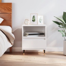 Glossy white plywood nightstand 40x35x50 cm by vidaXL, Nightstands - Ref: Foro24-830608, Price: 44,67 €, Discount: %