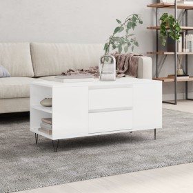 Glänzend weißer Couchtisch aus Holzwerkstoff, 102 x 44,5 x 50 cm von vidaXL, Couchtisch - Ref: Foro24-830998, Preis: 80,86 €,...