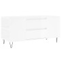 Glossy white engineered wood coffee table 102x44.5x50 cm by vidaXL, Coffee table - Ref: Foro24-830998, Price: 82,76 €, Discou...