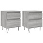 Mesita de noche 2 uds madera ingeniería gris Sonoma 40x35x50 cm de vidaXL, Mesitas de noche - Ref: Foro24-830681, Precio: 73,...