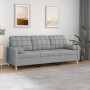 3-Sitzer-Sofa mit hellgrauen Stoffkissen 180 cm von vidaXL, Sofas - Ref: Foro24-3200790, Preis: 316,86 €, Rabatt: %