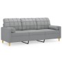 3-Sitzer-Sofa mit hellgrauen Stoffkissen 180 cm von vidaXL, Sofas - Ref: Foro24-3200790, Preis: 302,49 €, Rabatt: %