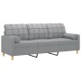 3-Sitzer-Sofa mit hellgrauen Stoffkissen 180 cm von vidaXL, Sofas - Ref: Foro24-3200790, Preis: 302,49 €, Rabatt: %