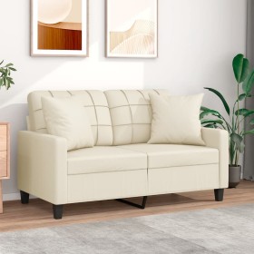 2-Sitzer-Sofa mit cremefarbenen Kunstlederkissen 120 cm von vidaXL, Sofas - Ref: Foro24-3200799, Preis: 238,93 €, Rabatt: %