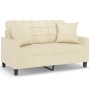 2-seater sofa with cream-colored synthetic leather cushions 120 cm by vidaXL, Sofas - Ref: Foro24-3200799, Price: 238,93 €, D...