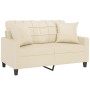 2-seater sofa with cream-colored synthetic leather cushions 120 cm by vidaXL, Sofas - Ref: Foro24-3200799, Price: 238,93 €, D...