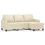 3-seater sofa with cream synthetic leather stool 180 cm by vidaXL, Sofas - Ref: Foro24-3201025, Price: 333,19 €, Discount: %