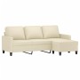 3-seater sofa with cream synthetic leather stool 180 cm by vidaXL, Sofas - Ref: Foro24-3201025, Price: 333,19 €, Discount: %