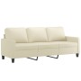 3-seater sofa with cream synthetic leather stool 180 cm by vidaXL, Sofas - Ref: Foro24-3201025, Price: 333,19 €, Discount: %