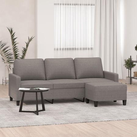 3-Sitzer-Sofa mit Hocker aus taupegrauem Stoff, 180 cm von vidaXL, Sofas - Ref: Foro24-3201044, Preis: 378,03 €, Rabatt: %