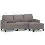 Sofá de 3 plazas con taburete de tela gris taupe 180 cm de vidaXL, Sofás - Ref: Foro24-3201044, Precio: 378,03 €, Descuento: %