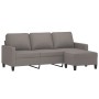 Sofá de 3 plazas con taburete de tela gris taupe 180 cm de vidaXL, Sofás - Ref: Foro24-3201044, Precio: 378,03 €, Descuento: %