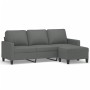 Sofá de 3 plazas con taburete de tela gris oscuro 180 cm de vidaXL, Sofás - Ref: Foro24-3201038, Precio: 360,75 €, Descuento: %