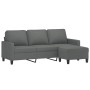 Sofá de 3 plazas con taburete de tela gris oscuro 180 cm de vidaXL, Sofás - Ref: Foro24-3201038, Precio: 360,75 €, Descuento: %