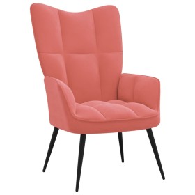 Silla de relajación de terciopelo rosa de vidaXL, Sillones - Ref: Foro24-328077, Precio: 122,88 €, Descuento: %