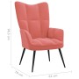 Pink Velvet Relaxation Chair by vidaXL, Armchairs - Ref: Foro24-328077, Price: 120,70 €, Discount: %