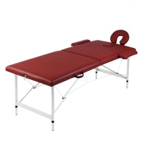 Klappbare Massageliege und Zubehör 2 Zonen aus rotem Aluminium von vidaXL, Massageliegen - Ref: Foro24-110087, Preis: 137,99 ...