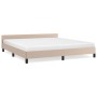 Estructura de cama cabecero cuero sintético capuchino 160x200cm de vidaXL, Camas y somieres - Ref: Foro24-347512, Precio: 148...