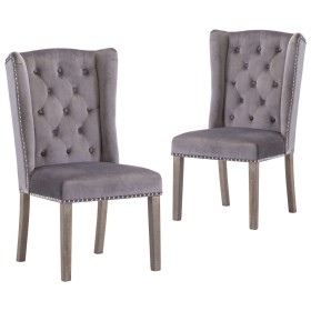 Dining chairs 2 units gray velvet by vidaXL, dining chairs - Ref: Foro24-3055850, Price: 363,99 €, Discount: %