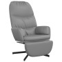 Sillón de relax con reposapiés de cuero sintético gris de vidaXL, Sillones - Ref: Foro24-3097418, Precio: 109,99 €, Descuento: %