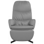 Sillón de relax con reposapiés de cuero sintético gris de vidaXL, Sillones - Ref: Foro24-3097418, Precio: 109,99 €, Descuento: %