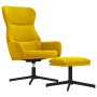 Sillón de relax con reposapiés terciopelo amarillo mostaza de vidaXL, Sillones - Ref: Foro24-3097491, Precio: 156,99 €, Descu...