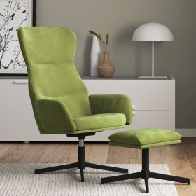 Sillón de relax con reposapiés terciopelo verde claro de vidaXL, Sillones - Ref: Foro24-3097487, Precio: 149,99 €, Descuento: %