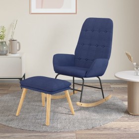 Sillón mecedora con taburete tela azul de vidaXL, Mecedoras - Ref: Foro24-3097708, Precio: 145,99 €, Descuento: %