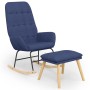 Sillón mecedora con taburete tela azul de vidaXL, Mecedoras - Ref: Foro24-3097708, Precio: 146,94 €, Descuento: %