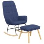 Sillón mecedora con taburete tela azul de vidaXL, Mecedoras - Ref: Foro24-3097708, Precio: 146,94 €, Descuento: %