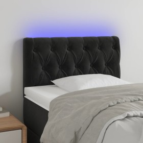 Cabecero con LED de terciopelo negro 80x7x78/88 cm de vidaXL, Cabeceros y pies de cama - Ref: Foro24-3121980, Precio: 53,99 €...